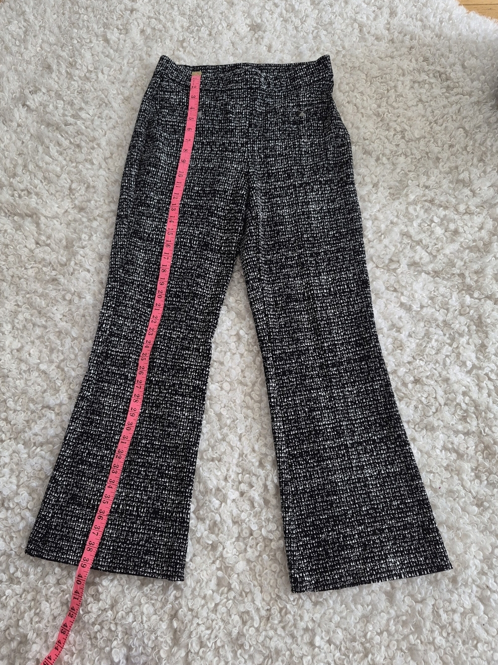 Joseph Ribkoff Tweed Knit Pants 8 Dark Academia Coquette Crop Wide Leg Trousers - Picture 11 of 16